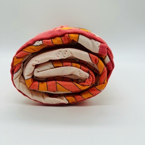 SOCIETY6 PICNIC BLANKET ORANGE, CORAL AND CREME COLORS 50” X 70” NWT - Picture 3 of 5